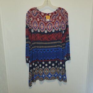 RUBY RD WOMAN Red/Blue/Black Shirt